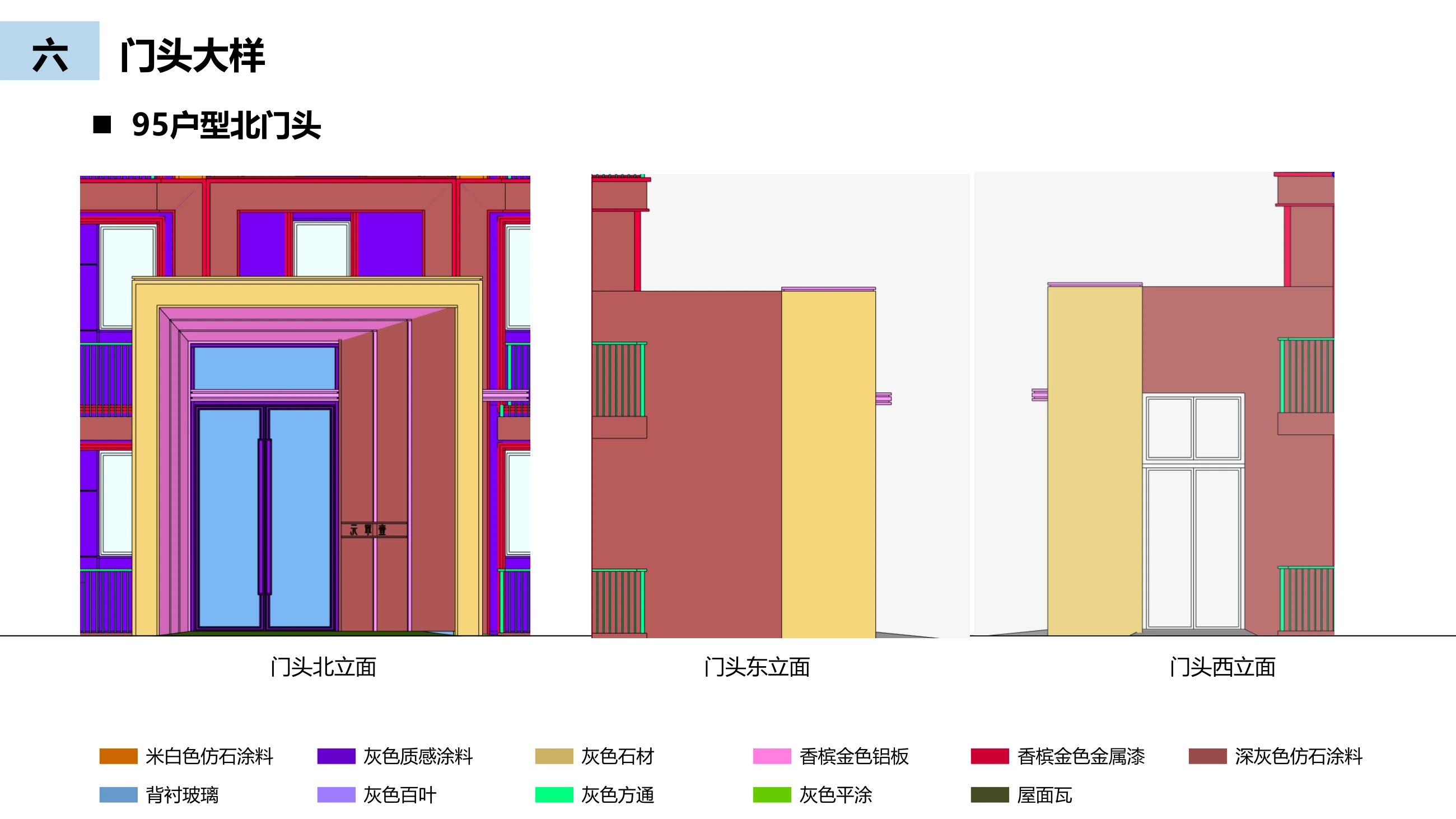 三面材料分色对应