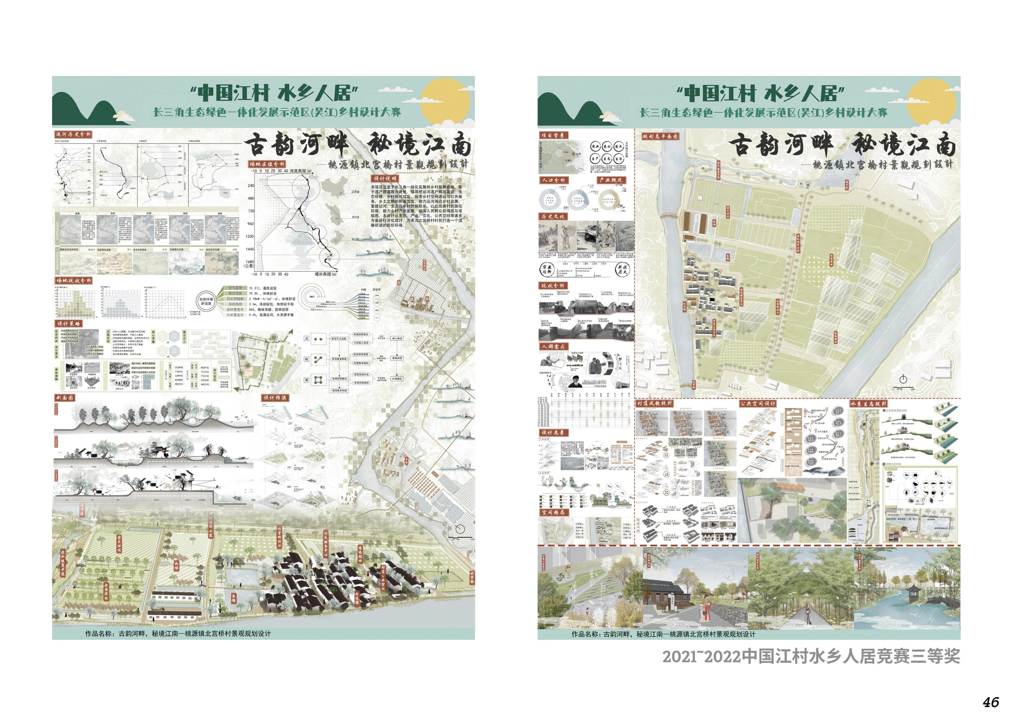 中国江村水乡人居竞赛展板